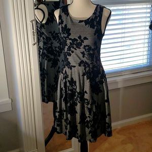 Little black dress with flower pattern